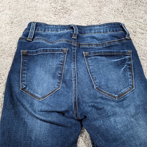 KanCan Dark Wash Fade Mid Rise Skinny Jeans Size 23 - Picture 6 of 10